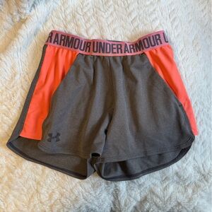 Under Armour Women's Charcoal and Coral Athletic Shorts